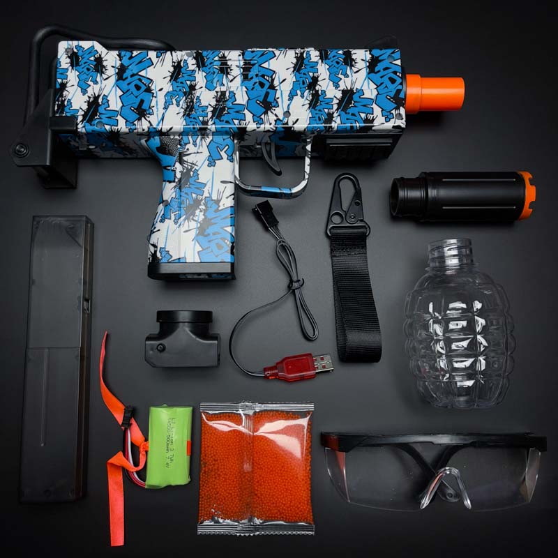 UZI-Gel-Blaster-blue-accessories